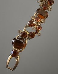 STUNNING Vintage 1960s Juliana Topaz Amber Rhinestone Bracelet D&E unmarked