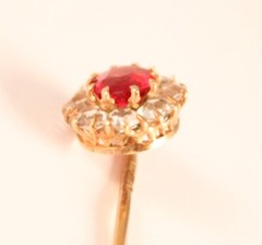 14K Gold Stick Pin with .44 Carat Almandine Garnet Stone