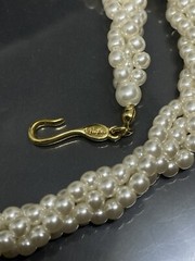 VTG Napier Faux Pearls GoldTone Sliding Pendant Wedding Collar Necklace Signed