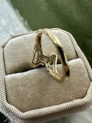 Vintage 10K Yellow Gold Natural Diamond Baguette Ring .22cttw Sz 7.25 / 3.2g