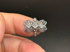 Vintage Filigree Art Deco Ring A&S 14K white gold size 3.5