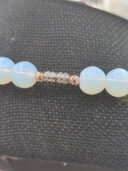 Vintage Opalite/Opaline Glass Beaded Necklace 18″ Long