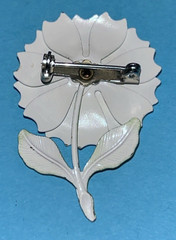 Vintage Daisy Flower Brooch White Yellow And Green Enamel Leaves Pedals 2 inches
