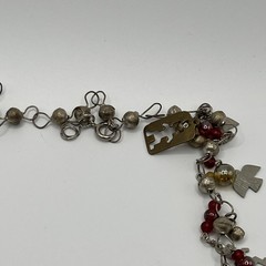 Vintage Guatemalan Chachal Necklace Thunderbird Horse Charms Silver Tone 22″
