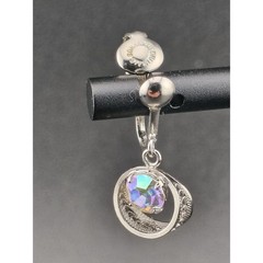 Vintage 50’s Sorrento Sterling Silver & AB Crystal Filigree Screwback Earrings