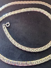 2 Piece Vintage Flat Snake Chain Necklaces 1 Gold Tone 28 in & 1 Silver 22 in.