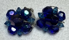 Vintage Clip On Earrings Lot Of 5 Silver, Crystals, Rhinestones