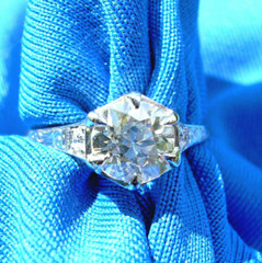 Original EARTH MINED DIAMOND ART Deco Engagement Ring Vintage Platinum Solitaire