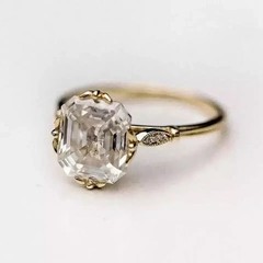 4.00Ct Art Deco Style Lab Created Diamond Anniversary 14K White Gold Finish Ring