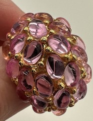 VTG SIGNED KJL KENNETH JAY LANE FAUX PINK JELLY BELLY CLIP ON EARRINGS NICE!