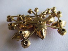 Vintage Red Rhinestone Pink Butterfly Brooch Pin