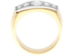 0.68Ct Diamond and 18k Yellow Gold 18k White Gold Dress Ring Circa 1950