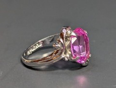 Vintage Clark & Coombs Sterling Silver Pink Topaz Ring Size 5.75