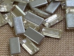 250 Rectangular Vintage Crystal Rhinestones 5×2.5mm Silver Foil Flat Back NOS