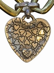 Brighton Gold & Silver Tone Heart Leather Necklace