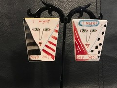 1970s-1980s FRED BABB Ear Mights Ceramic Pop Art Earrings