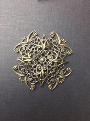 24833 Brass Oxidized Victorian Filigree Jewelry Finding
