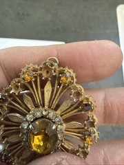 Vintage stunning Francois pin brooch MISSING RHINESTONE