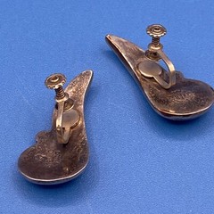 TAXCO EARRINGS vtg 1940s 1950s Screwback Sterling Silver AAR Antonio Reyna 11 gr