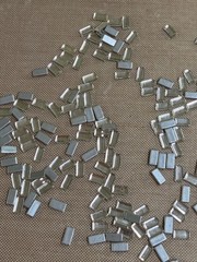 250 Rectangular Vintage Crystal Rhinestones 5×2.5mm Silver Foil Flat Back NOS