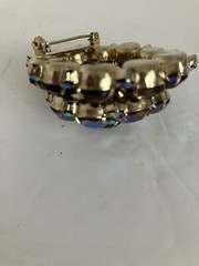 JULIANA Tiered Topaz Aurora Borealis Rhinestone Headlight Domed Brooch!