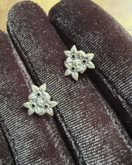Vintage earrings «Flower» Made in the USSR 916 silver