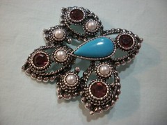ViNTaGeSARAH COVENTRY IMPERiAL1974 PiN/PENDaNT/Fx TuRQoUiSe/PuRPLe RS/GiFT REaDy