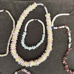 Vintage Y2K 70s 80s 90s Puka Shell Heishi Necklace Lot 12 Surfer Hawaiian