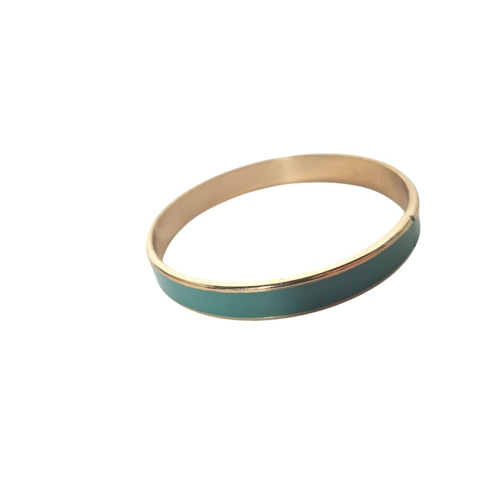 Vintage Blue Gold Tone Enamel Bangle Bracelet Womens Costume Jewelry