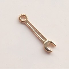 Vintage Gold Tone Wrench Tools Unique Fix It Mini Pendant Bracelet Charm