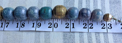 Vintage Large Blue Sponged and Metal Beads 23,5″ Long Necklace