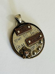 Vintage Sterling Silver Copper Healer Quote Etched Pendant 10-Grams