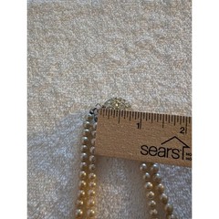 Vintage Sarah Coventry Faux Pearl Necklace Double Strand Rhinestone Clasp