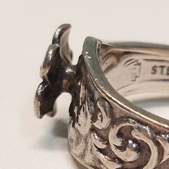 Sz 9.5 VTG Sterling Silver Floral Scroll Band Ring Signed TON & DESIGNER 9.9g