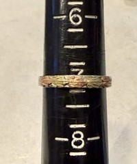 Vintage Sterling Silver Black Hills Gold Leaf Band Ring Size 7