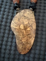 Vintage Anthony Alexander 5” Pendant Brown & Black Beaded Statement Necklace