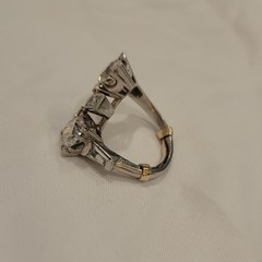 Rare Antique Old European Cut Double Diamond Engagement Ring