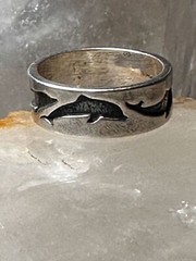 Dolphin ring dolphins band size 5.50 sterling silver women