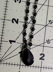 Vintage Carol Lee Black Crystal Necklace Pendant