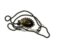 VTG GREEN RHINESTONE NECKLACE EARRINGS MARQUISE SHAPED ART DECO GOLD TONE CHAIN