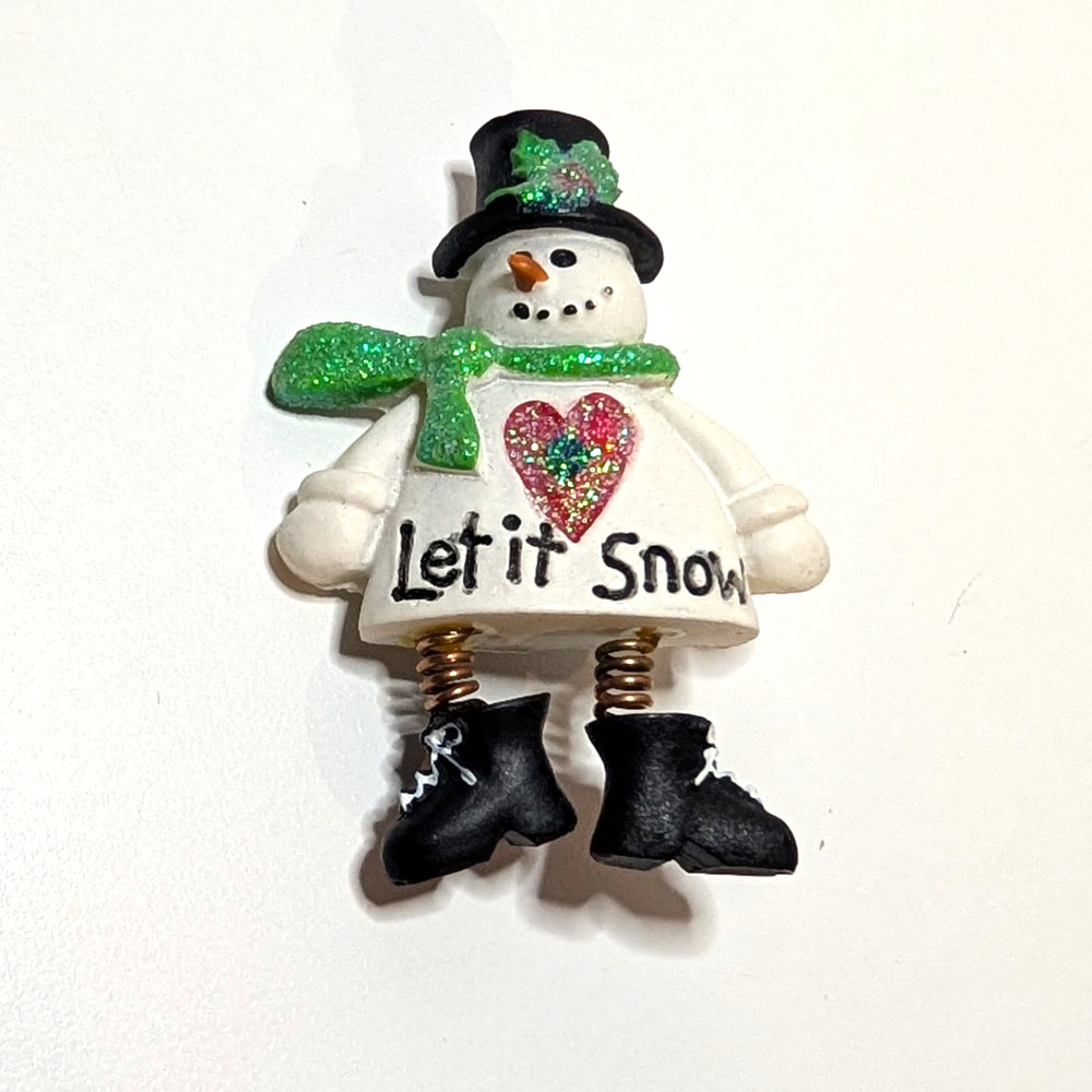 Vintage Snowman Christmas Winter Pin, Let It Snow, Retro Lapel Hat Party Charm