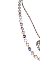 Picasso Glass Gold Swirl Knotted Pastel Bead Necklace No Clasp