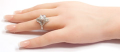 Antique Belais Filigree Engagement Mounting Hold 7MM-9.5MM 18KW Ring Size 5.25