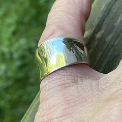 VNTG Signed NF 925 Nickel Free Polished Organic Ring Sterling Silver Size 8.5 A1