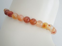 Necklace 925 Silver Gold Plated Agate Beads 55.3 G/Approx. 39 Cm