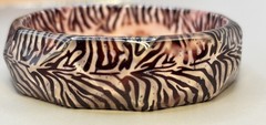 Vintage 80s Chunky Lucite Bangle Bracelet Glitter Asymmetrical Animal Print 8.5
