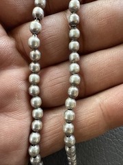 Vintage Sterling Silver Ball Bead Necklace Stamped Sterling