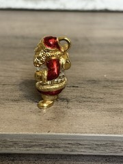 Vintage Swarovski Santa Clause Pendant Ft Faceted Crystal Belly