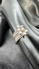 Vintage Seven Band Beaded Spinner Ring 7.8g Sterling Silver 925 Sz 6