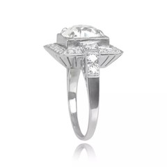 Vintage Art Deco 3.00Ct Round Cut Lab Created Diamond 925 Silver Engagement Ring
